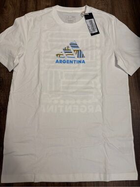 adidas White Argentina Graphic Short Sleeve Tee - NWT